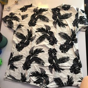 black and white tropical shirt